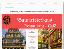 Tablet Screenshot of baumeisterhaus-rothenburg.de